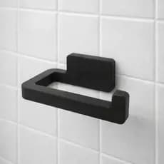Porta Papel Higiênico Adesivo Sem Furo Preto Fosco Premium 3M