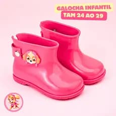 Botinha Galocha  Infantil Baby Personagem Menina Confortável Lançamento Rosa Pink Blogueirinha