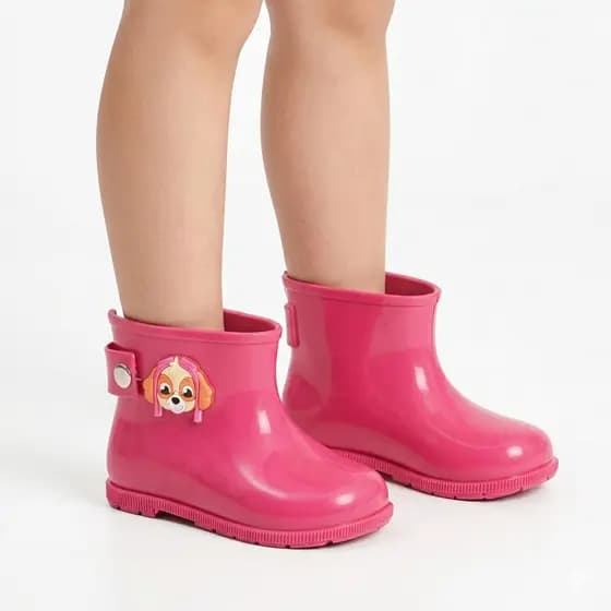 Bota Galocha Infantil Menina Impermeável Rosa Leve e Macia Patrulha Marca Nexa
