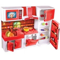 Cozinha Infantil Completa Brinquedo com Fogão Geladeira Utensílios e Acessórios Panelinha Verduras