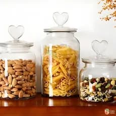 Pote de Vidro Hermético Transparente Coração Afeto Porta Alimentos Mantimentos Organizador Cozinha