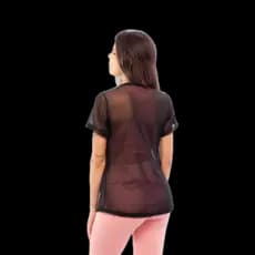 Blusa Feminina de Tule Transparente com Manga Roupa de academia Moda fitness