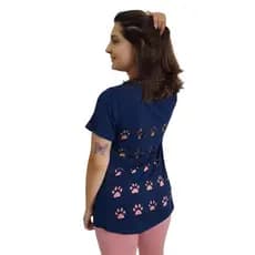 Blusa Feminina Manga Tapa Bumbum Corte a Laser de Patinhas Roupa de Academia
