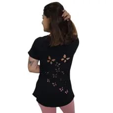 Blusa Feminina Tapa Bumbum com corte Borboletas Moda Fitness