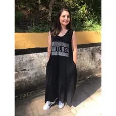Vestido Feminino Longo com Strass Virtuosa e Fenda Lateral Bolso Malha Viscolycra Vestidos evangélicos Roupas Femininas