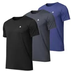 KIT 3 CAMISETAS POLIAMIDA COM ELASTANO LEVE CONFORTÁVEL TREINO CORRIDA