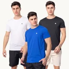 CAMISETA PARA TREINO LEVE E CONFORTÁVEL POLIAMIDA COM ELASTANO KIT 3 UNIDADES