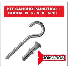 Kit Pacote de Gancho Parafuso E Bucha 6MM / 8MM / 10MM S-6 S-8 S-10