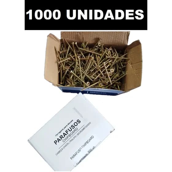 Parafuso Chipboard Chata Para Diversas Superfícies 3,5x40 - Com 100, 500 e 1000 Peças