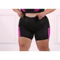 Short Plus Size Com Bolso Legging Academia Fitness Cintura Alta