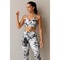 Conjunto Academia Marmorizado Calça + Top Com Bojo