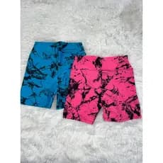 Kit 2 Shorts Marmorizado Roupa Academia Cintura Alta Feminino Tie Dye Zero Transparencia