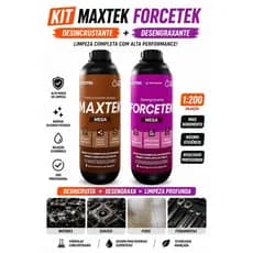 Kit Desincrustante Maxtek 1L  Desengraxante Forcetek 1L Autotek