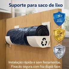 Suporte Rolo de Sacos Plásticos para Armário – Organização de Cozinha