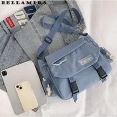 Bolsa De Ombro Unissex | Nylon Resistente Ideal Para Escola E Viagem