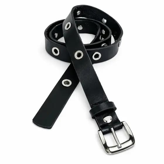 Cintos Femininos Punk Rock Fino Largura 2.0cm Fivela Prata Com Ilhós 45 Prata Entrega Rapida - Duda Ilhós