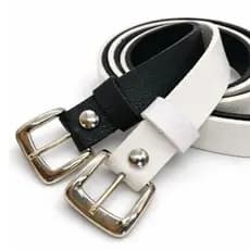 Kit 2 Cintos Femininos Fino Largura 2.0cm Fivela Prata Moda Elegante Casual Dia a Dia Ajustavel - Duda
