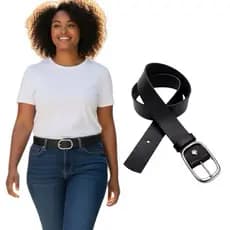 Cintos Feminino Largo 3,0 Fivela Prata De Metal Ajustavel Fomal Elegante Social – Francis