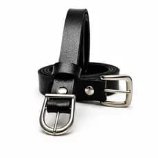 Kit 2 Cintos Femininos Dois Modelos Fino Larguras 1.5cm e 2.0cm Fivelas Pratas Moda Blogueira – Duda/Ana