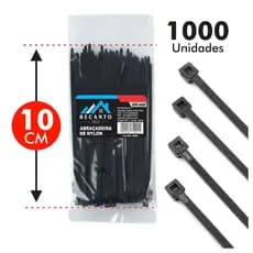 1000 Abraçadeira de Nylon 10cm Cintas Plásticas Enforca Gato Braçadeira - Preta | Branca