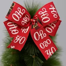 Kit 6 Laços Natalinos Grandes Duplos para Presente Árvore e Decoração 22x19cm