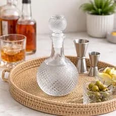 Licoreira de Vidro 150ml Decorativa com Tampa Frasco Redondo Elegante