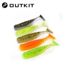OUTKIT 10 Pçs/Lote Wobblers Rockfish Iscas Soft De Borracha Macia 4 Cm 1g Pesca Verme Macio Artificiais Baixo Peixe De Silicone