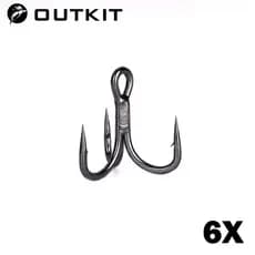 10 Pcs 6x Forte Super Sharp Rodada Treble Hook Antiraust Aço Carbono De Alta 2 4 6 8 # Ganchos Agudos Mar Equipamento