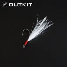 OUTKIT 10 Pçs De Aço Alto Carbono Pesca Único Gancho Com Pena Carpa Anel Ganchos Peixe Para Isca Colher