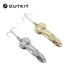 OUTKIT DD Colher Isca De Pesca 5g 10g 15g 20g Prata Ouro Metal Lantejoulas Spinnerbait Agudos Gancho Iscas Duras