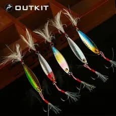 OUTKIT 7g10g15g20g30g Colher De pesca Spinnerbait Fundição De Metal Jigging Isca Com Dois Ganchos Equipamento Chumbo Wob
