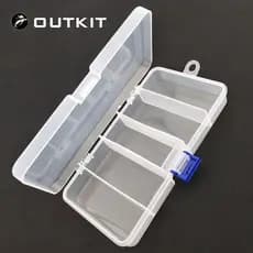 OUTKIT 5 Compartimentos Transparente Visível Plástico Caixa De Equipamento De Pesca Armazenamento De Isca Caso Ferrament
