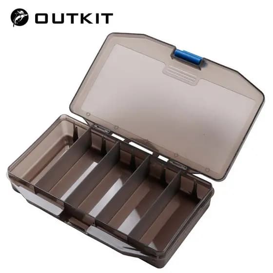Alta Resistência 17.5 * 10 * 3cm Com 5 Compartimentos Transparente Visível Caixa De Isca De Pesca De Plástico Equipament
