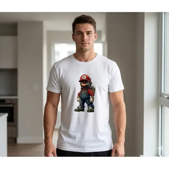 Camiseta Estilosa com Estampa – Unissex Super Mario