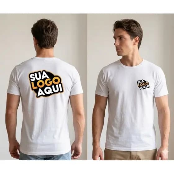 Camiseta Masculina Personalizada Com Sua Logo 100% Algodão Oversized Uniforme Empresa Eventos Corporativo Premium