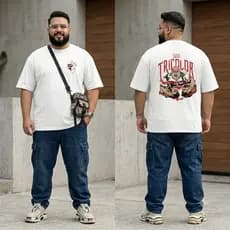 Camiseta São Paulo Tricolor Oversized 100% Algodão Unissex Streetwear Escudo Frente Torcedor Casual Masculina Feminina.