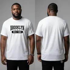 Camiseta Oversized Brooklyn New York 100% Algodão Estilo Rua Vintage Confortável Masculina Casual Streetwear Premium Top