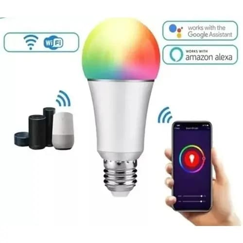 Lâmpada Inteligente E27 Kanko Wi-fi Cor da Luz Branco Frio ou Quente RGB 110V/220V Controle Total de Ambiente Alexa Google Assistent