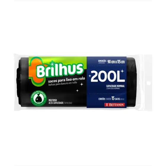Sacos para Lixo Brilhus Rolo 200L