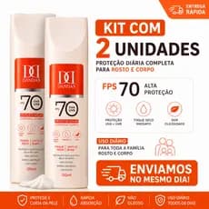 Kit 2 Dandas Protetor Solar 70 Fps 150 ml com toque seco ROSTO E CORPO