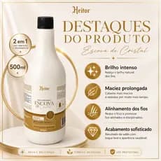 Escova de Cristal, Progressiva Profissional 500ml, Liso Definitivo e Espelhado, Com  Belend de Óleos