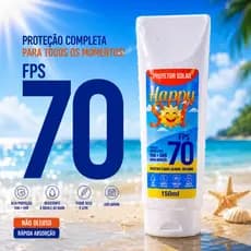 Kit 2 Protetor Solar Fps 70 Facial e Corporal C/ TOQUE SECO, ROSTO E CORPO, RESISTENTE A AGUA