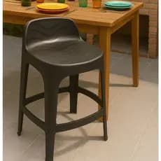 Banqueta Plástica Vila Real com Encosto – Preto