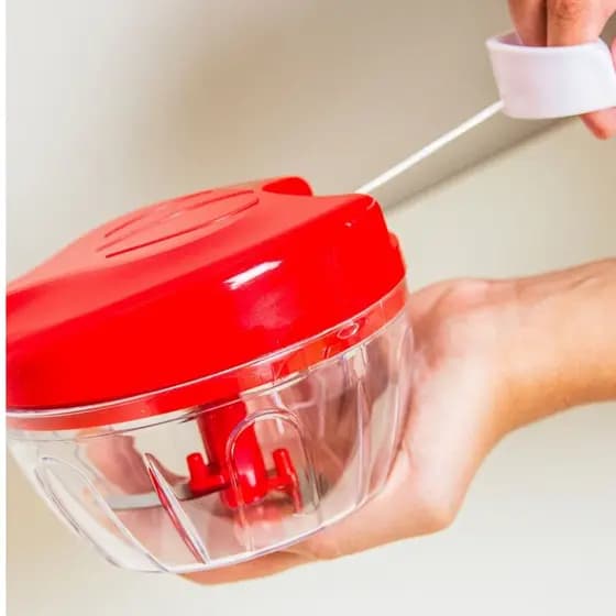Mini Processador Triturador de Alimento Manual 3 Laminas