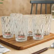 Jogo com 6 Copos Diamond Transparente 350ml ou 400ml - Gamma