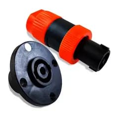 Conector Plug Speakon Macho x Femea 4 Vias Painel Linha
