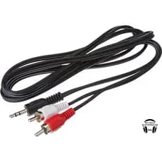 Cabo Áudio Auxiliar P2 x 2 RCA Macho Estéreo 1,80mt , 3 ou 5 Metros