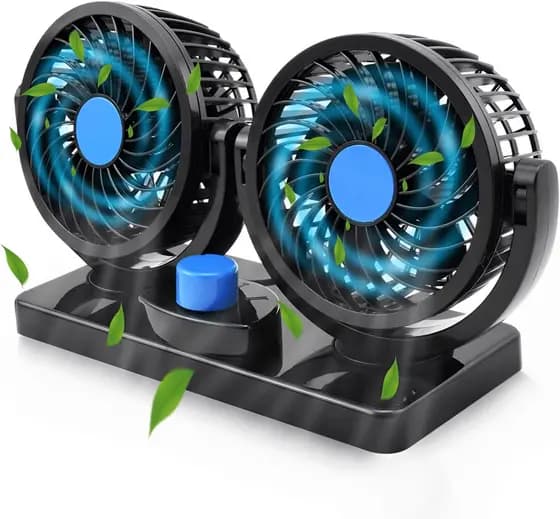 Ventilador para Caminhão Carro Portátil 12v Ajuste Livre Rotação 360°