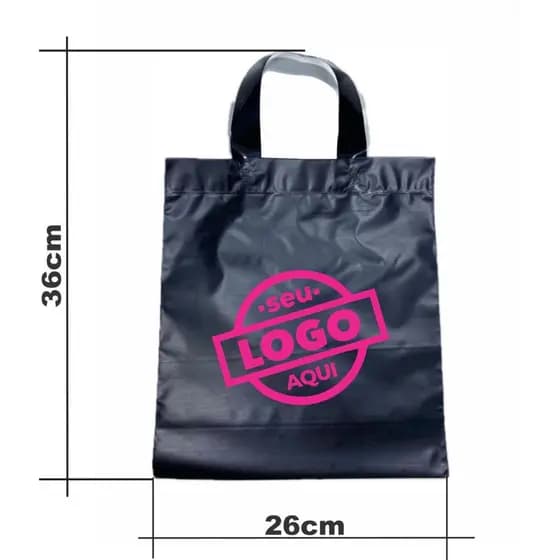 Sacola Alça Fita 26x36 Personalizada COM O SEU LOGO 50/100/250 unidades