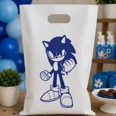 Sacola Sonic Aniversario, Festa - 20x30- Lembrancinha
